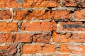 Old chipped wall red brick Royalty Free Stock Photo