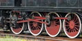 Old choo-choo train wheels Royalty Free Stock Photo