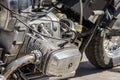 Old chopper motorcycle engine closeup Royalty Free Stock Photo