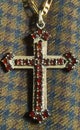 Old christian cross with metal and stones Royalty Free Stock Photo