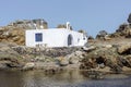 Old, white church near the sea (Greece) Royalty Free Stock Photo