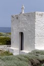 Old, white church near the sea (Skyros, Northern Sporades, Greece) Royalty Free Stock Photo