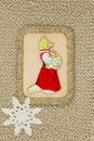 Old Christmas toys cardboard 1950-1960 period. Royalty Free Stock Photo