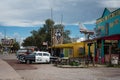 Old Chrysler New Yorker police next to an American store in Seligman