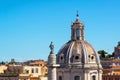The old church and ancient Trajan's Column in Rome Royalty Free Stock Photo