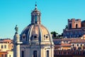 The old church and ancient Trajan's Column in Rome Royalty Free Stock Photo