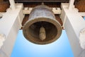 Old church bell with blue sky in the temple of lamphun