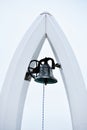 Old Church Bell Hanging on Modern Art Royalty Free Stock Photo