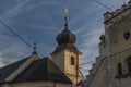 Old church with blue sky in Besiny village in autumn evening Royalty Free Stock Photo