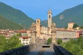 Old church in bobbio village in italy, picture taken on 26th july 2015