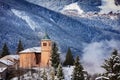Old church in Champagny-en-Vanoise French village Royalty Free Stock Photo