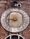 old church clock in murano burano venice Royalty Free Stock Photo