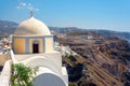 Old church on cliff of Santorini island, Greece Royalty Free Stock Photo