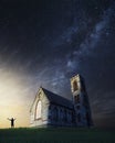 Old church in the countryside on a beautiful night Royalty Free Stock Photo