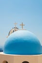 Old church domes in Santorini Royalty Free Stock Photo