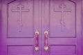 Old church entrance doors in Europe. Religion and spirituality concept Royalty Free Stock Photo