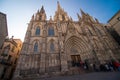 Barcelona, Spain - April, 2019: Old Church in the Gothic Quarter of Barcelona. It is aslo called as Barri Gotic. It is Old City of Royalty Free Stock Photo