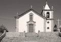 Old church in Gouveia, Portugal in sepia color