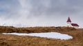 Small church of Hellnar at winter in Iceland