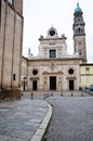 Old church in the historic streets of parma Royalty Free Stock Photo