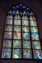 The Old Church of the Holy Spirit interior, stained glass windows in the church