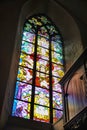 The Old Church of the Holy Spirit interior, stained glass windows in the church