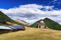 Old church of Holy Trinity in Shenako village. Tusheti region. Georgia