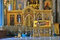 Old church interior. Architecture of Trinity Sergius Lavra, Sergiev Posad, Moscow region, Russia. Royalty Free Stock Photo