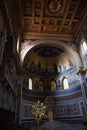 Interior of the Basilica di San Giovanni in Laterano - Basilica of Saint John Lateran - in the city of Rome, Italy Royalty Free Stock Photo