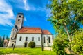 Old church in Krizevci, springtime. Royalty Free Stock Photo