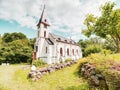 Old church in military zone Royalty Free Stock Photo