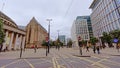 Old church in between modern office buildings in Manhattan Royalty Free Stock Photo