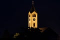 Old Church - at Night in Frankenthal - Moersch Germany Royalty Free Stock Photo