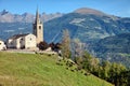 Old church overlooking the Aosta Valley, Saint-Nicolas, Italy