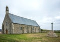 Old stone church on Pointe Saint-Mathieu in Brittany in France Royalty Free Stock Photo