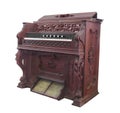 Old church pump organ isolated. Royalty Free Stock Photo