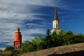 Old Church And A Red Lighthouse On Rocky Underground In Hanko Finland