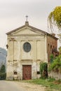 Old church Santissima Annunziata surrounded by the nature in San Sebastiano da Po Royalty Free Stock Photo