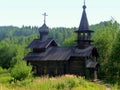 Old church surrounded by forests