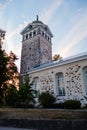 Church of Tammisaari in the evening with sunset, Finland