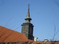 Old church tower in old Petrovaradin town. Novi Sad, Serbia