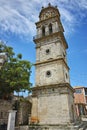 Old church in Typical village with old houses Royalty Free Stock Photo