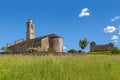 Old church under blue sky in Piedmont, Italy. Royalty Free Stock Photo