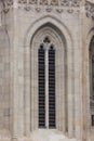 Old church window showing much detail and texture Royalty Free Stock Photo