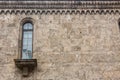 Old church window showing much detail and texture Royalty Free Stock Photo