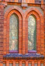 Old church windows close up. Royalty Free Stock Photo