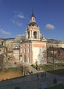 Old church in Zaryadie park, Moscow Royalty Free Stock Photo