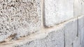 Old cinder block wall, close up view Royalty Free Stock Photo