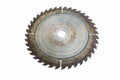 Old circular saw blade isolated on white Royalty Free Stock Photo