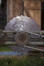 Old circular saw for wood, close up Royalty Free Stock Photo